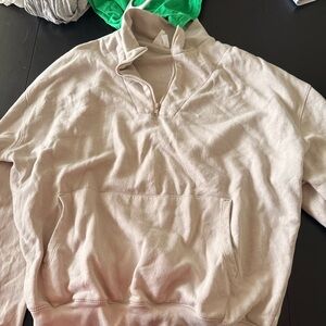 Women's Beige Half-Zip Sweatshirt